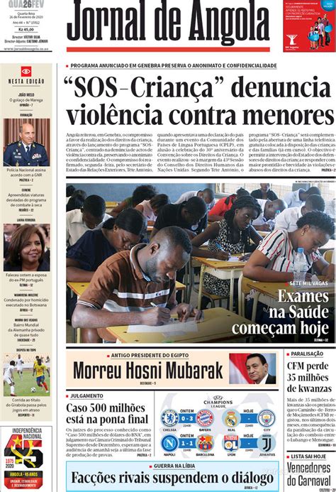 Jornal De Angola Terça 25 De Fevereiro De 2020