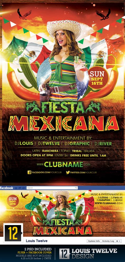 Fiesta Mexicana Flyer Facebook Timeline Cover On Behance