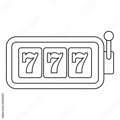 Slot Machine With Three Sevens Icon Outline Illustration Of Slot