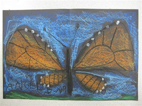 Teachkidsart Monarch Butterflies With Oil Pastel Kindergarten Art