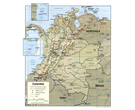 Large Detailed Administrative And Political Map Of Colombia With Relief