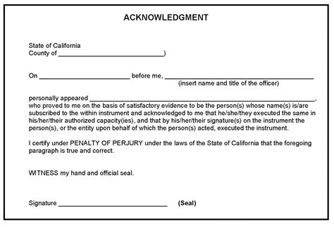 2 sample acknowledgement letter template. 24Notary - Mobile Notary San Jose / Milpitas: Differences between Acknowledgement & Jurat