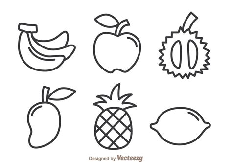 Outline Drawings Of Fruits