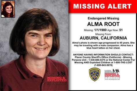 Alma Root Age Now 51 Missing 01011980 Missing From Auburn Ca Anyone Having Information