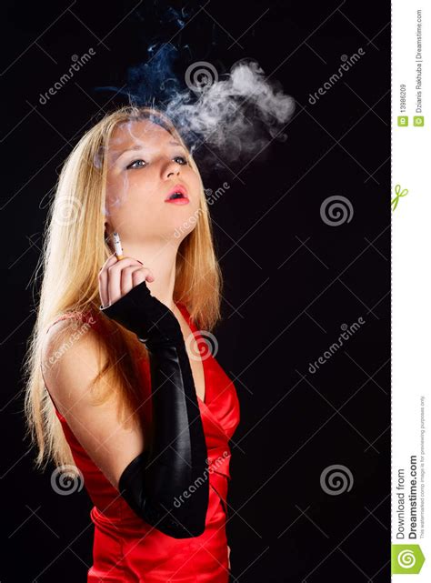 Smoking Woman Stock Image Image Of Attractive Caucasian 13986209