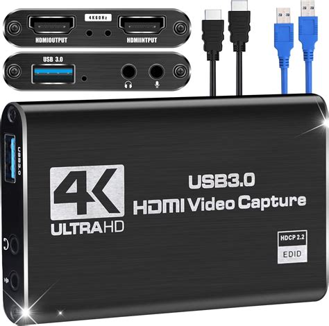 4k hdmi video capture card hdmi to usb3 0 game capture card dongle obs game live stream mic