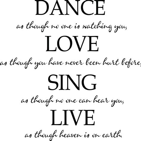 Dance Love Sing Live Quote Wall Sticker World Of Wall Stickers