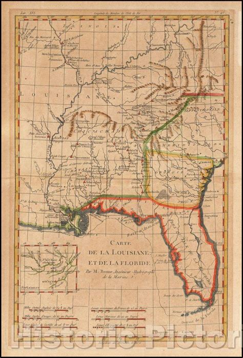 Historic Map Carte De La Louisiane Et De La Floride Regional Map