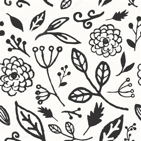 Hand Drawn Floral Seamless Pattern — Stock Vector © Ivaleks 69303411