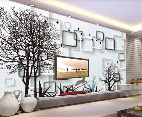 Papel De Parede Personalizado 8d Estéreo Mural 3d Árvore Abstrata 3d