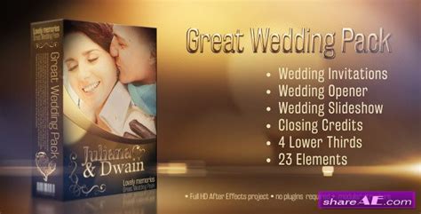 If you want make it longer, simply edit and render it multiple times, and cut them all adobe® after effects® and premiere pro® is a trademark of adobe systems incorporated. Videohive Wedding Pack - Lovely Memories - After Effects ...