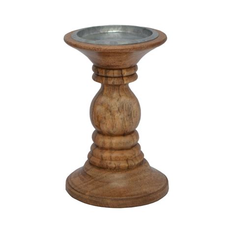 Way To Celebrate Natural Wood Home Decor Pillar Candle Holder 65