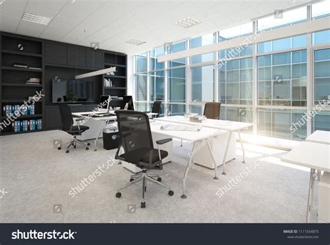 Modern Office Interior 3d Rendering Concept Stock Illustration