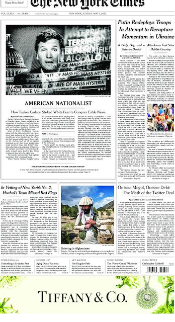 The New York Times In Print For Sunday May The New York Times