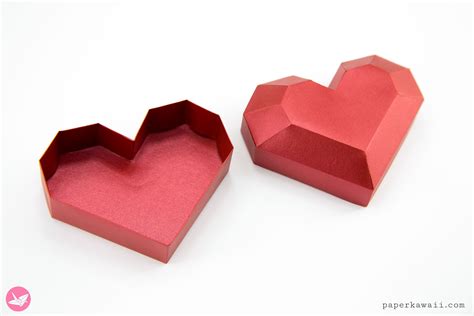 Paper Heart Box Tutorial And Free Template Paper Kawaii Paper Heart