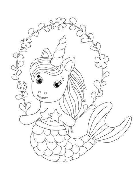 Coloring Sheets Unicorn Mermaids Coloring Pages