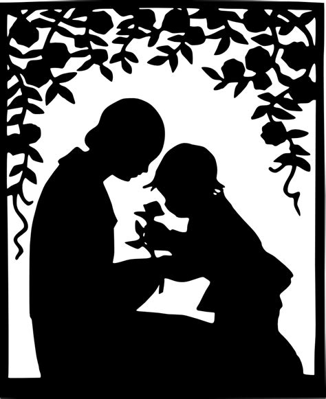 Onlinelabels Clip Art Mother And Child Silhouette
