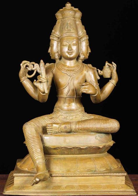 Sold Bronze Brahma The Creator Statue 15 64b80 Hindu Gods And Buddha