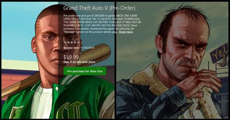 Grand Theft Auto V for Xbox One now available for digital preorder