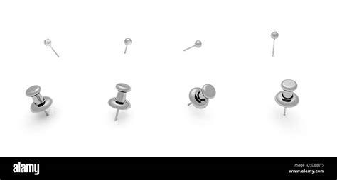 Silver Chrome Push Pins For Your Design Stock Photo Alamy