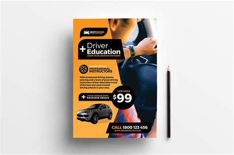 Free Driving School Poster And Rack Card Template Psd Ai And Vector