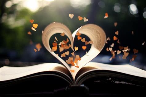 Premium Photo Reading Passion Heart On Cover Literature Love Bookish Affection