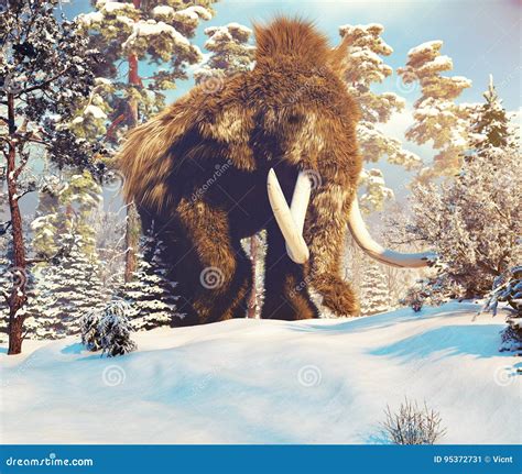 Big Mammoth Stock Illustration Illustration Of Snow 95372731