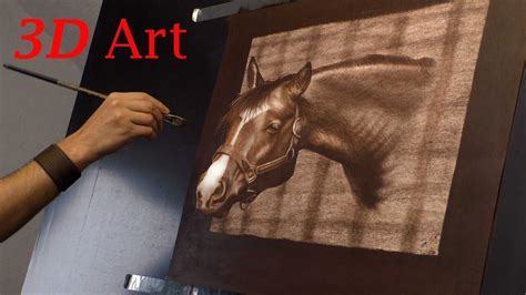 3d Trick Art Drawing Of A Horse Speed Painting By Stefan Pabst