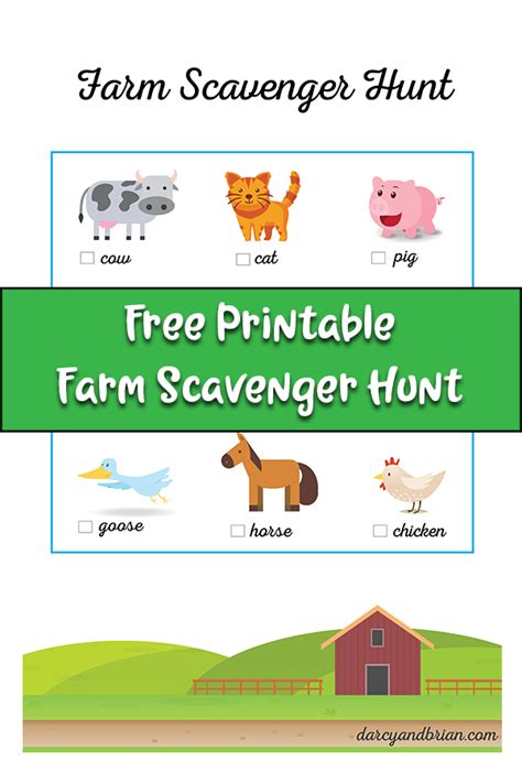 Free Printable Farm Scavenger Hunt For Kids Scavenger Hunt For Kids