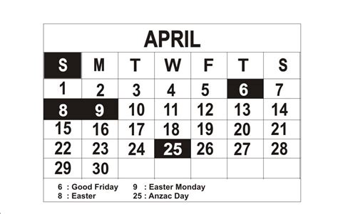 Calendar Printable Free April 2012 Australia Calendar