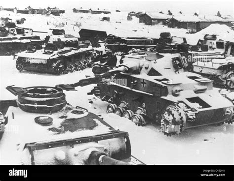 Demolished Panzer Iv Middle And Panzer Iii In Stalingrad Hi Res Stock