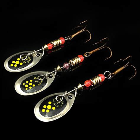 3pcs Metal Spinner Spoon Fishing Lures 22g6cm With Treble Hooks