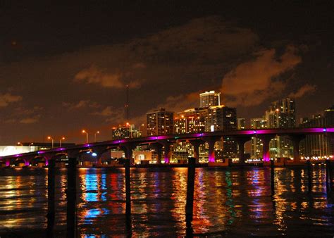 Miami Beach Skyline Bridge At Night Smithsonian Photo Contest