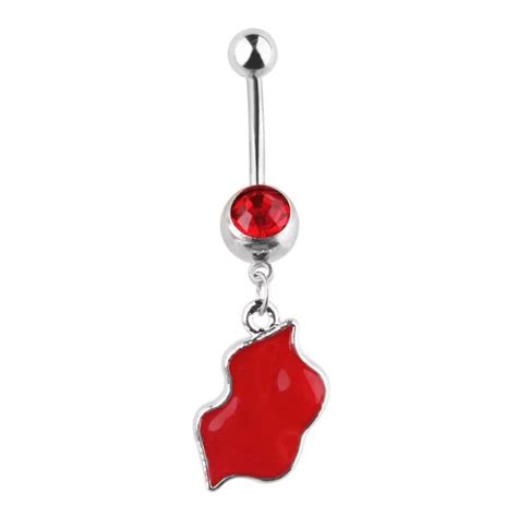 New Surgical Steel Red Lip Sexy Shield Dangle Navel Rings Navel Bars Belly Button Ring Fashion