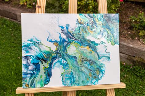Original Acrylic Art Fluid Art Abstract Painting Dive In Etsy