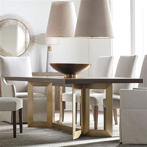 bassett modern astor and rivoli modern 90 dining table with metal base malouf furniture co