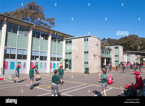 School Children Playing Games In Their Primary School Playgroundsydney