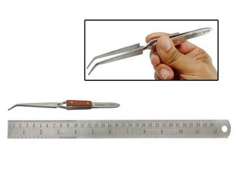 Tweezer Fiber Grip Curved 165mm Soldering Cross Lock Forked Fiber