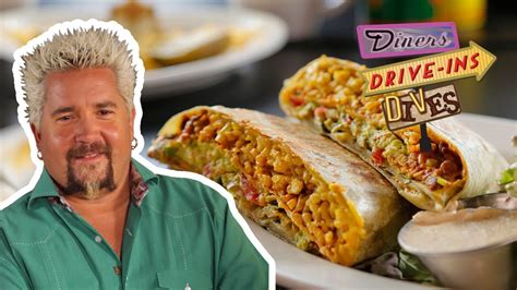 guy fieri tries insane vegan crunchwrap diners drive ins and dives with guy fieri food