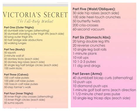 Victorias Secret Full Body Workout How To Slim Down Thigh Lift