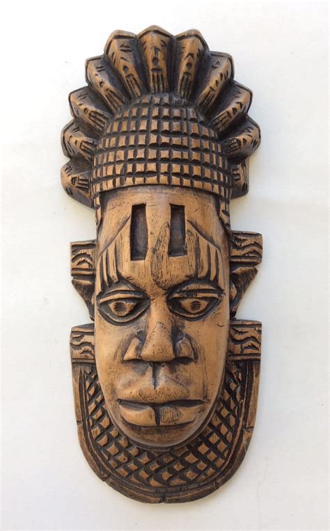 Brown African Wooden Mask Kazeem The Tomb Raider