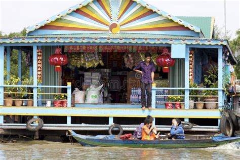 Cambodia Floating Market Editorial Stock Image Image Of Cambodia