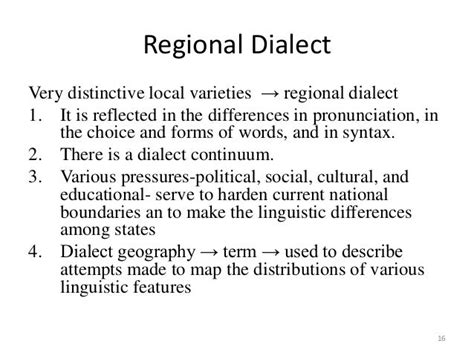 Language Dialect And Varieties