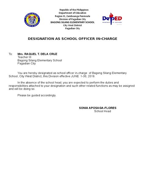 Designation Letter Pdf