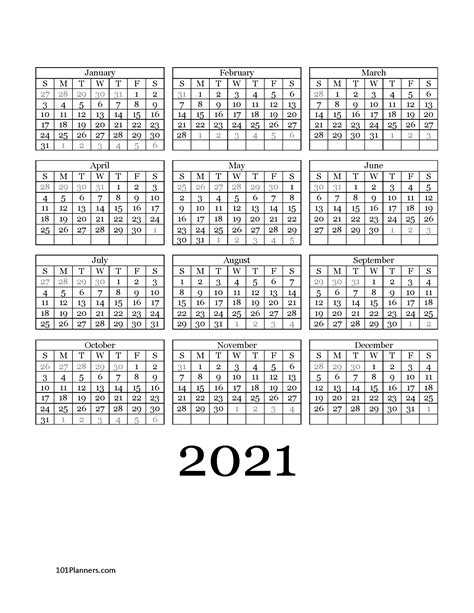 Week At A Glance 2021 Pdf Example Calendar Printable