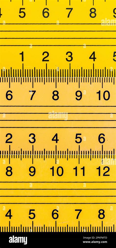 Collection Of Images With Yellow Metal Ruler Close Ups With Millimeters