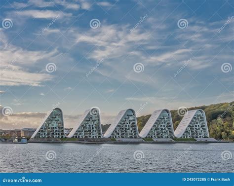 The Wave Boelgen Iconic Modern Apartments In Vejle Denmark Stock Image