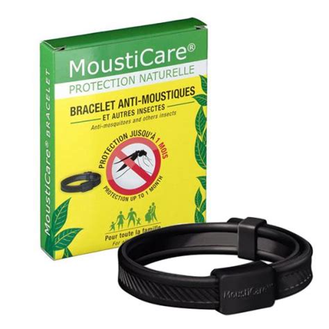 Mousticare Bracelet Anti Moustiques Ajustable Noir Boutique Bio
