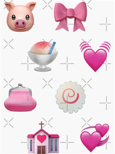 Pink Emojis Sticker For Sale By Odinsxn Redbubble