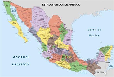 Mapas de MÉXICO con nombres, ciudades, estados, capitales, carreteras
